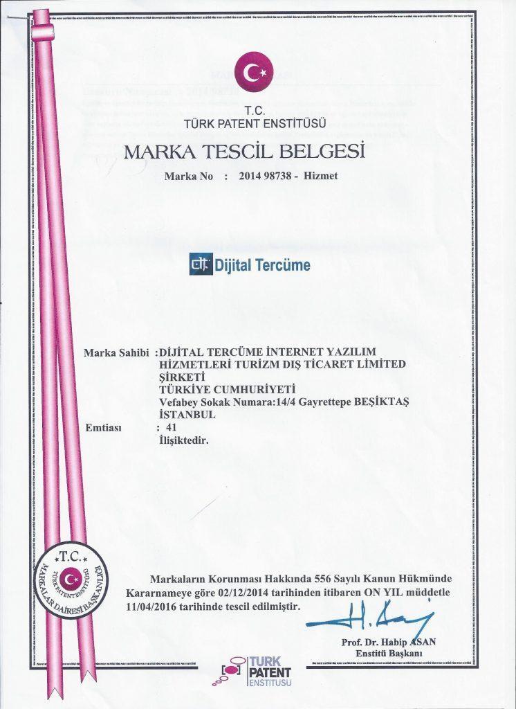 Dijital-Tercüme-Marka-Tescil-Belgesi